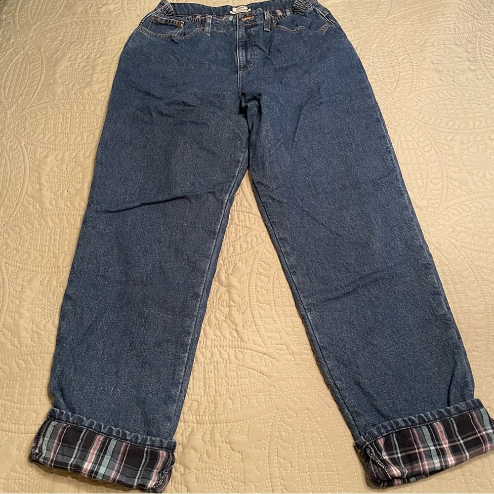 L.L. Bean vintage flannel lined jeans. Women’s size 14